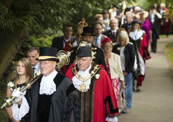 Local mayors took part in a Yorkshire Day parade in Ripon on August 1.