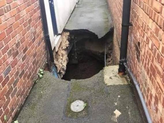 The sinkhole in Ripon