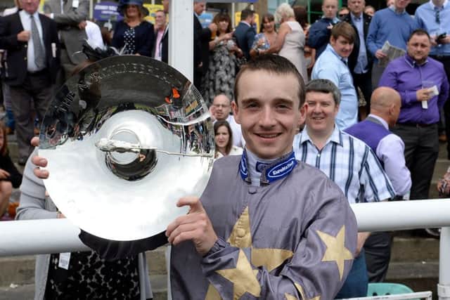 George Chaloner after winning the Northumberland Plate.