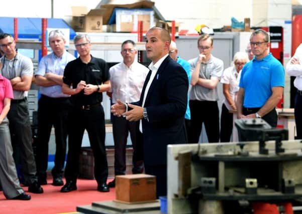 Northern Powerhouse Mnister Jake Berry visits CW Fletcher & Sons Ltd in Sheffield. 
 21st August 2018.