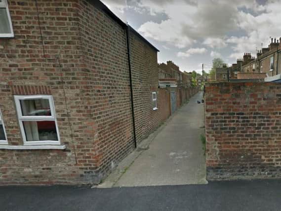 The victim was walking along an alleyway between Nicholas Street and Milton Street in York. Picture: Google