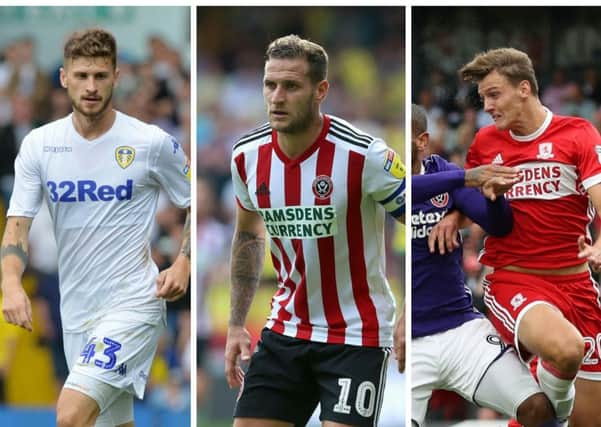 Mateusz Klich, left, Billy Sharp and Middlesbrough's Dael Fry, have all made the cut this time out.