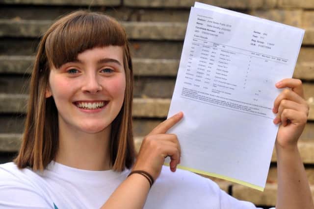230818   Stella Jaquiss 16  the top graded pupil at Bostron Spa school  withy  8 Grade Nine GCSE's and  3 A Star and 1 A  GCSE's.
