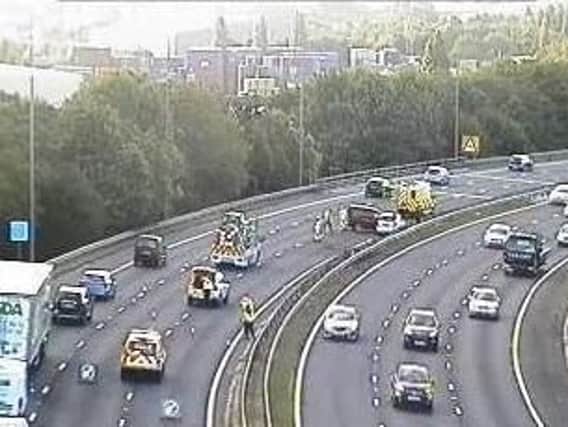 Accident on the M621 PIC: Highways Agency