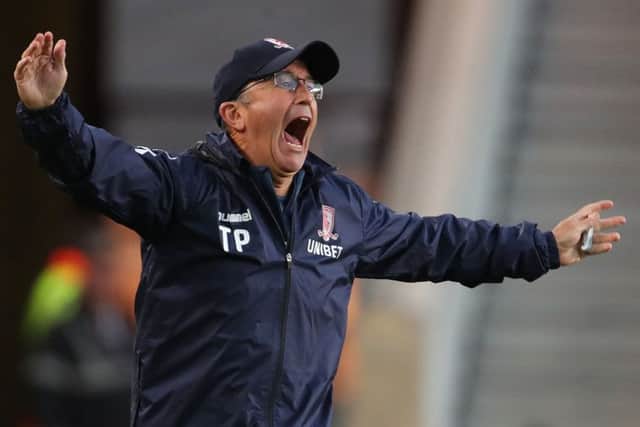 Middlesbrough manager Tony Pulis gestures on the touchline during the Sky Bet Championship match at the Riverside Stadium, Middlesbrough. (Picture: Richard Sellers/PA Wire)