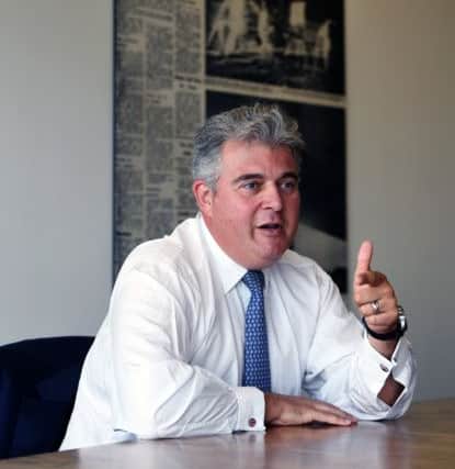Conservative Party chairman Brandon Lewis, during his visit to Leeds.
22nd August 2018.