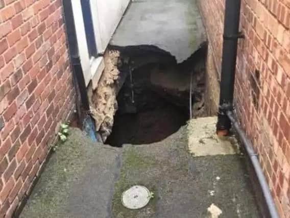 The sinkhole that opened up behind Ripon Sainsbury's.