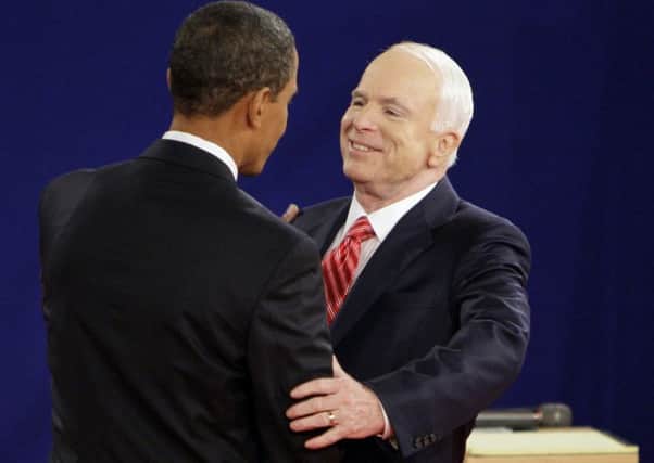 John McCain and Barack Obama during the 2008 presidential election.