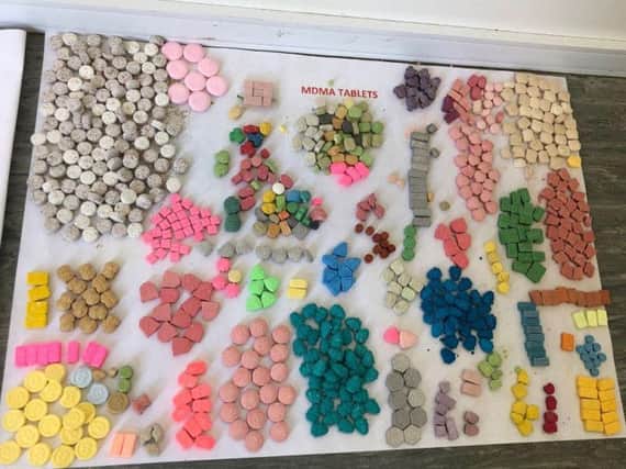 The haul of illegal drugs seized at Leeds Festival. PIC: Angela Williams