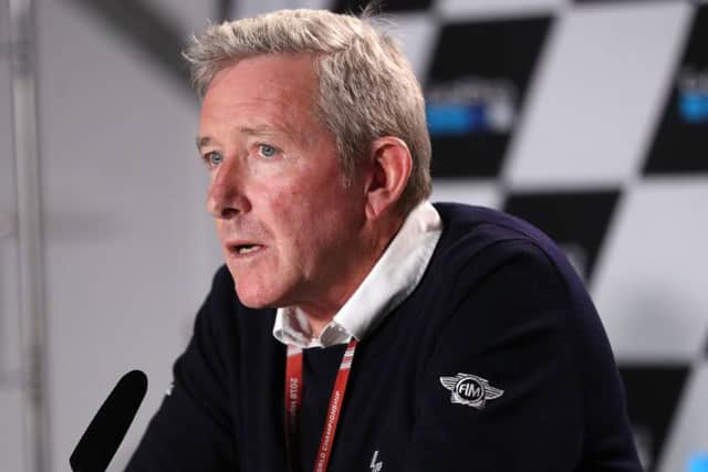 FIM Race Director Mike Webb during a press conference after the cancellation of the GoPro British Grand Prix MotoGP at Silverstone, Towcester. (Picture: David Davies/PA Wire)