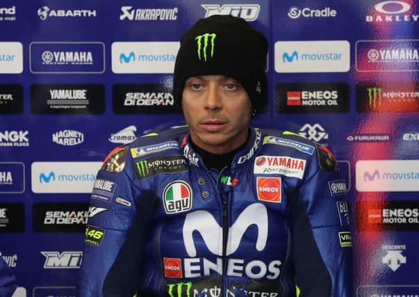 Valentino Rossi waits in his garage as the GoPro British Grand Prix MotoGP is delayed at Silverstone, Towcester. (Picture: David Davies/PA Wire)