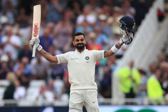 TOP CLASS: India's Virat Kohli celebrates his century during the recent third Test match against England at Trent Bridge. Picture: Mike Egerton/PA