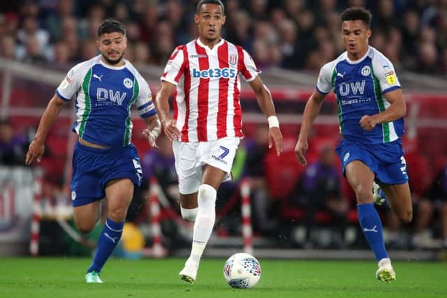 Former Huddersfield Town winger Tom Ince in action for Stoke City against Wigan Athletic last week (Picture: Nick Potts/PA Wire).