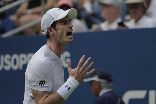 Andy Murray shows his frustration during his match against James Duckworth in New York. Picture: AP/Andres Kudacki