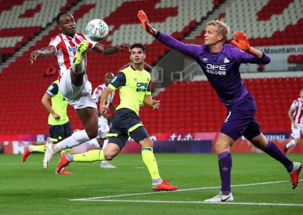 Stoke City striker Saido Berahino, pictured, scored his first goal in 48 games in Tuesdaya night's Carabao Cup tie against Huddersfield Town (Picture: Martin Rickett/PA Wire).