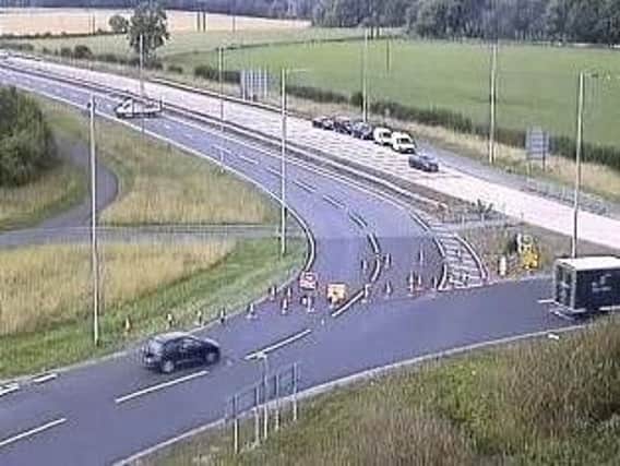 The scene on the A64. PIC: Highways England