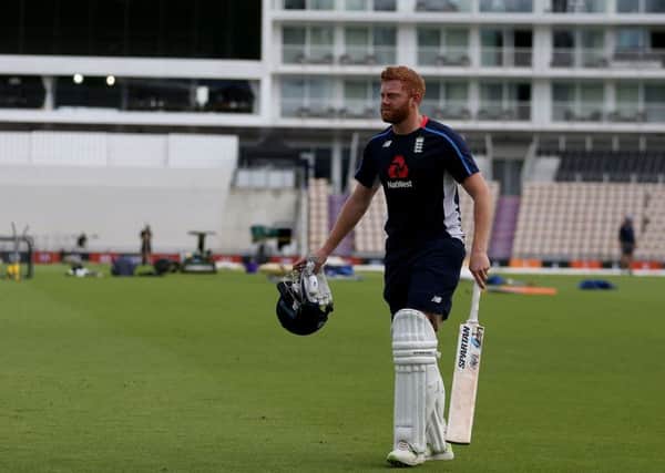 England's Jonny Bairstow during the nets session at The AGEAS Bowl, Southampton.(Pictures: PA)