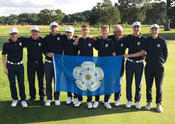 Yorkshire Boys celebrate after retaining the England championship in the County Finals at Rockcliffe Hall.