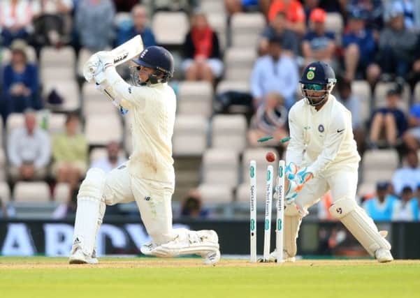 England's Sam Curran is bowled by India's Ravi Ashwin after a superb innings of 78, a career-best (Picture: Adam Davy/PA Wire).