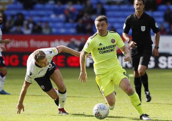 John Fleck in action for Sheffield United last weekend against Bolton Wanderers (Picture: Simon Bellis/Sportimage).