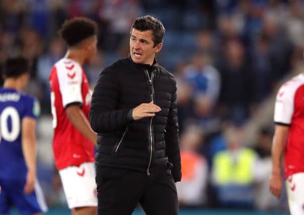 Fleetwood Town manager Joey Barton after the Carabao Cup, second round match at the King Power Stadium, Leicester (Picture: Nick Potts/PA Wire)