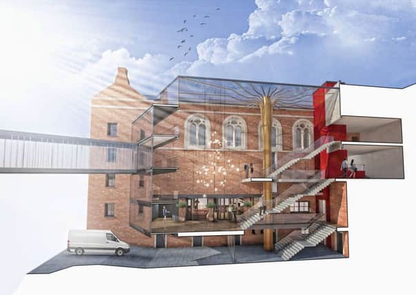 Artists impressions for the redevelopment of Opera North's base on New Briggate, Leeds