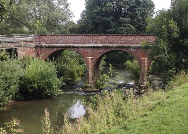 The brick built bridge at Butterwick that goes over the River Rye.