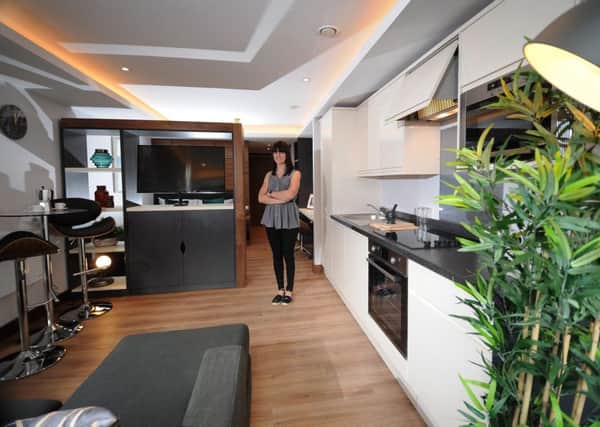 YPP marketing manager Jennifer Pierce, pictured in one of the new student flats, as part of the Oasis Residence, Cookridge Street, Leeds. Picture by Simon Hulme