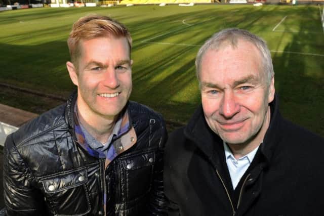 Harrogate Town boss Simon Weaver and chairman (and dad) Irving Weaver.