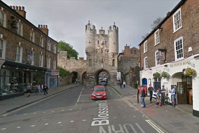 Micklegate Bar would only be used for inbound traffic if the proposal put to York Council's transport committee is approved. Pic: Google.