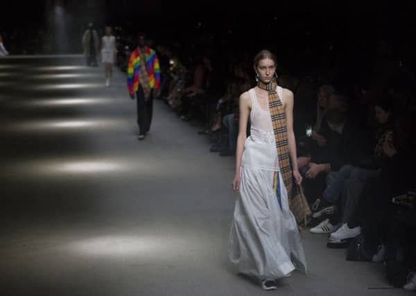 Models on the catwalk during the Burberry Autumn/Winter