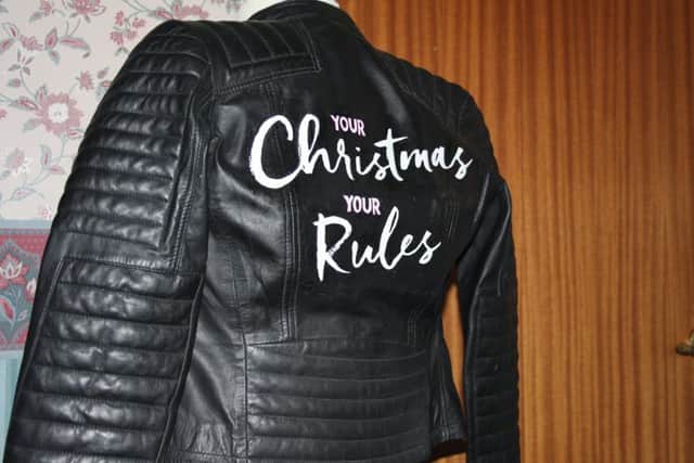 Leather jackets with similar message designs cost Â£200-Â£250.