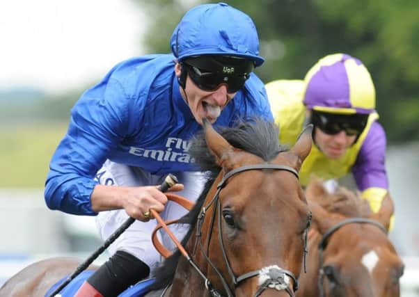 Harry Angel ridden by Adam Kirby defends his 32Red Sprint Cup at Haydock today