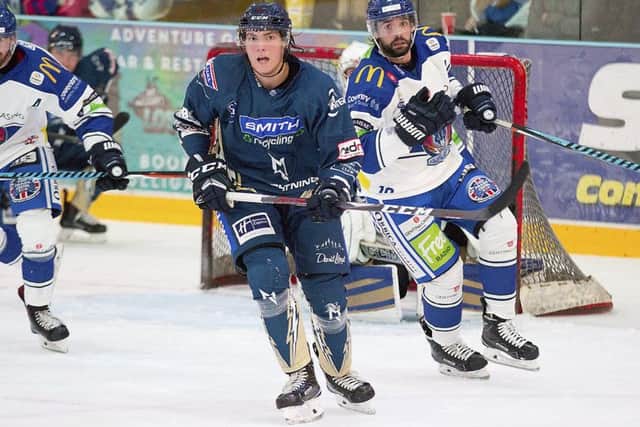 Cole Shudra, in action for Milton Keynes against Coventry on Wednesday night. Picture: EIHL.