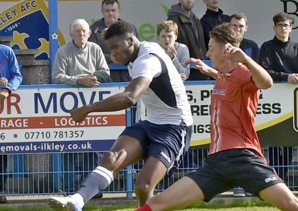 Guiseley's Rowan Liburd scored the only goal of the game at Alfreton Town.