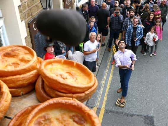 Yorkshire v Lancashire in the World Black Pudding Throwing Championships