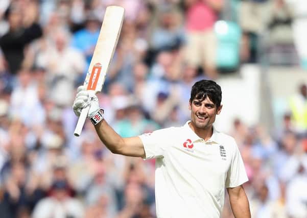 England's Alastair Cook marked his final Test innings with a century.