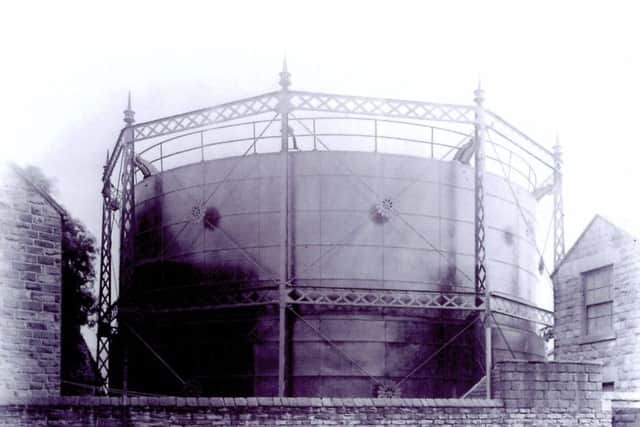 The old gas holder as seen from the ground