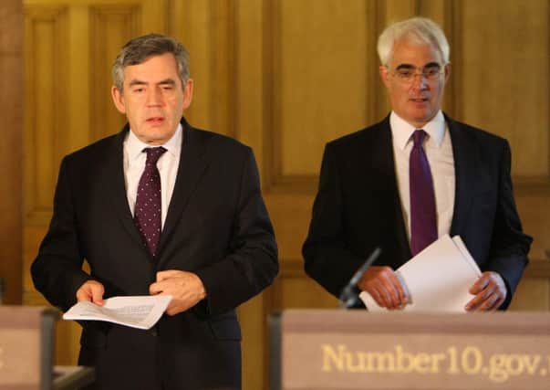 Gordon Brown and Alistair Darling at the height of the banking crisis a decade ago.