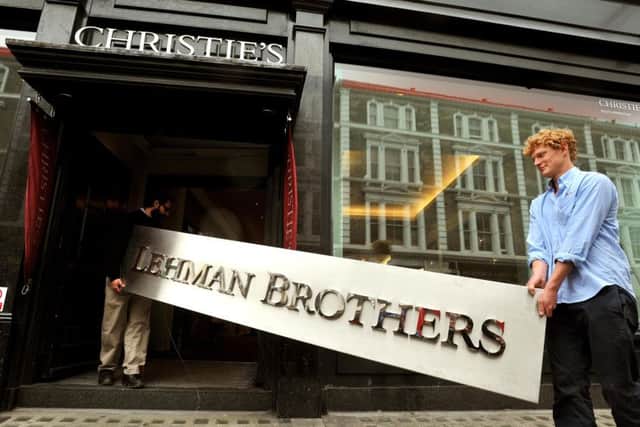 The main sign from Lehman Brothers was sold at an auction staged by Christie's.