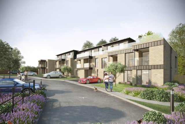 The contemporary townhouses that will be built in the grounds of Spenfield House.