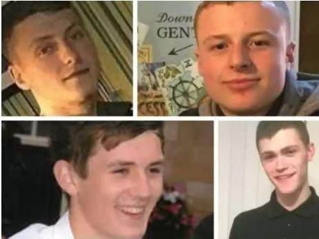 Brandon Frew, 19; Caelan Megson, 21; Matt Walshaw, 18; Declan Grove, 19 were killed 'in the collision.