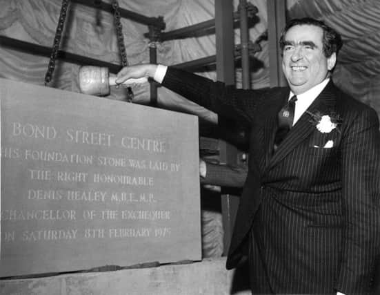 8th February 1975. 

Bond street Shopping Centre foundation stone laid by the Right Honourable Denis Healey M.B.E., M.P. Chancellor of the Exchequer.