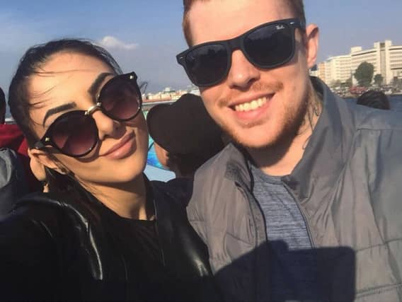 Mira Rojkan of herself with her fiancee Joe Robinson. Press Association.
