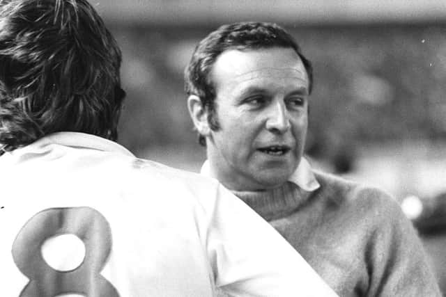 LEGEND: Jimmy Armfield consoles Allan Clarke after the 1975 European Cup Final against Bayern Munich
