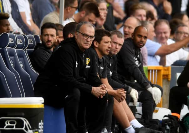 Leeds United head coach Marcelo Bielsa, pictured during the 1-1 draw with Millwall at The Den on Saturday. Picture: James Hardisty