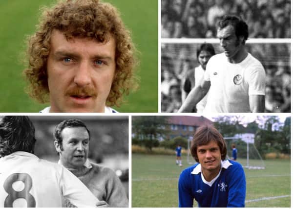 LEGENDS (clockwise from top left): Kevin Beattie, Paul Madeley, Ray Wilkins and Jimmy Armfield. (Kevin BEattie image kindly supplied by East Anglian Daily Times/Archant).