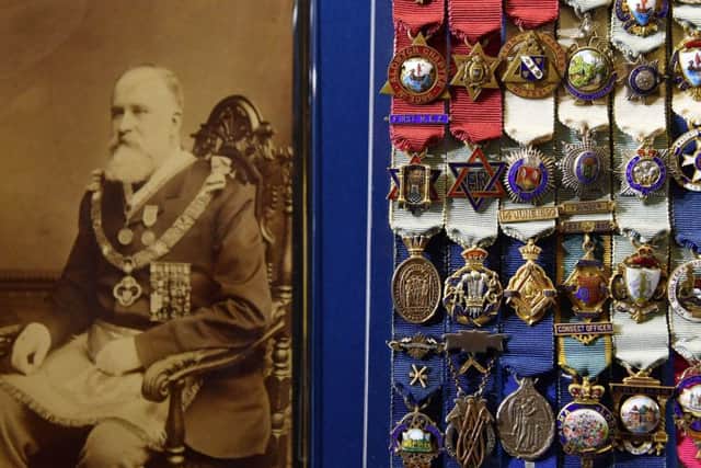 The miniature Freemasons Medals of Harry Blaydon at the Museum of Freemasonry's forthcoming exhibition in London of masonic jewels, Bejewelled: Badges, Brotherhood and Identity, the UK's first major exhibition of masonic jewels. Picture: John Stillwell/PA Wire