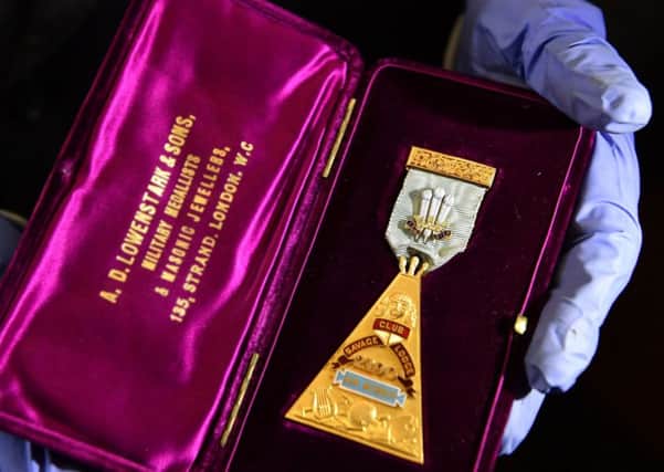 The Freemasons Medal made for King Edward VII  at the Museum of Freemasonry's forthcoming exhibition in London of masonic jewels, Bejewelled: Badges, Brotherhood and Identity, the UK's first major exhibition of masonic jewels. Picture: John Stillwell/PA Wire
