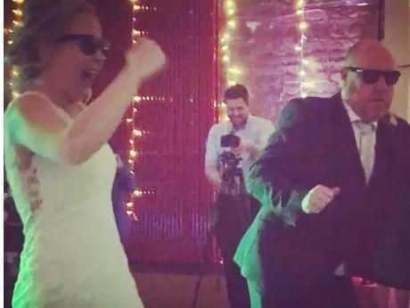 Amie Milner and dad Ian show off their dance moves in the viral wedding video